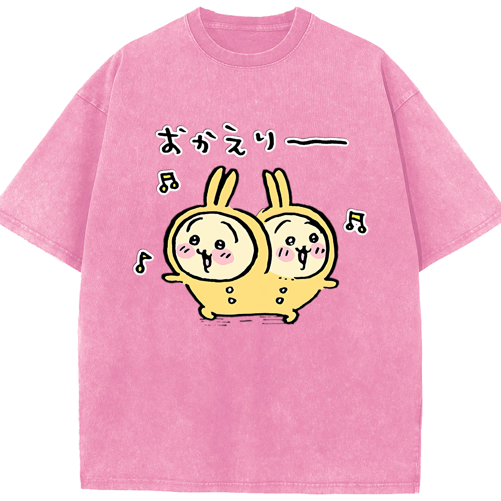 （画像用） ちいかわ うさぎ Chii-kawa usagi 綿100% ヴィンテージ風 半袖Tシャツ（フロントプリント）